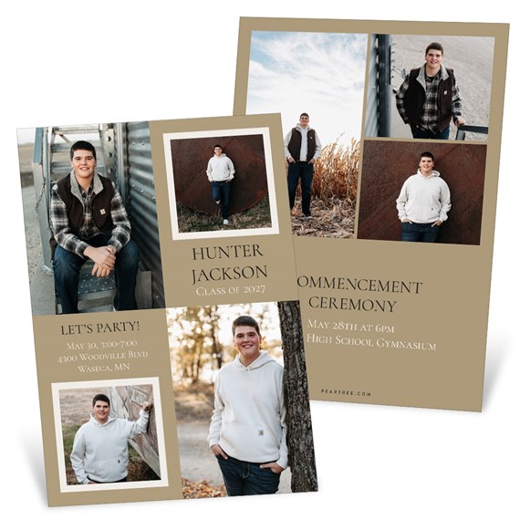 graduation invitations with photo areas and event details