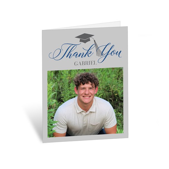 thank you card with photo area and text