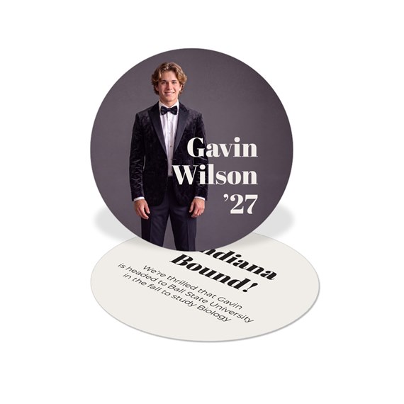 graduation insert card with photo placeholder and text area