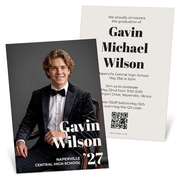 graduation invitation with photo placeholder and text area