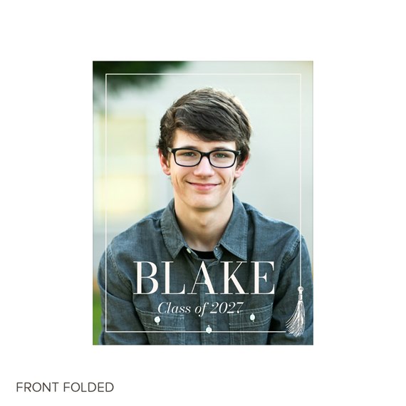 photo area with tassel illustration and text