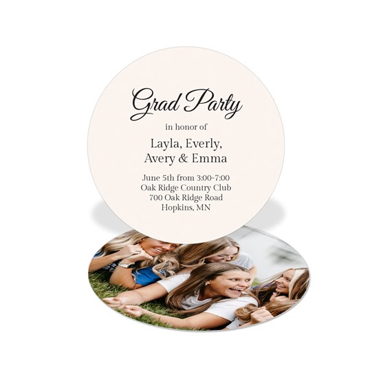 graduation invitation card with photo area