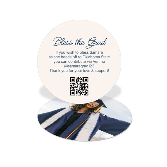 graduation insert card with photo area and text