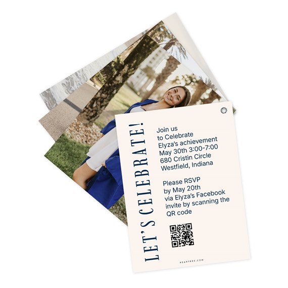 graduation invitation with photo placeholders and customizable text area