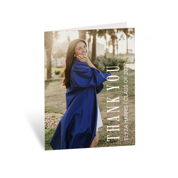 thank you card with photo area and text