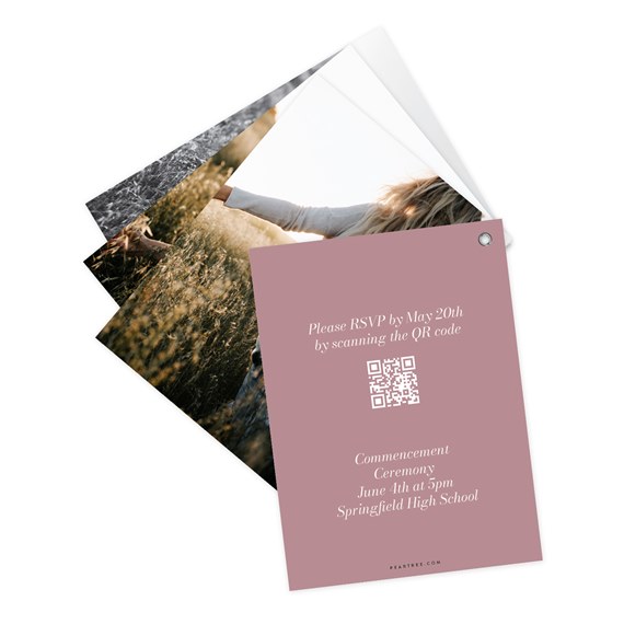 graduation announcement with photo placeholders and RSVP details