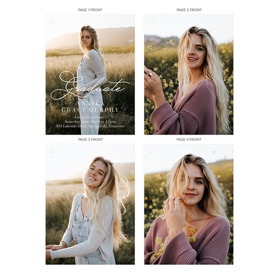 graduation announcement with photo placeholders