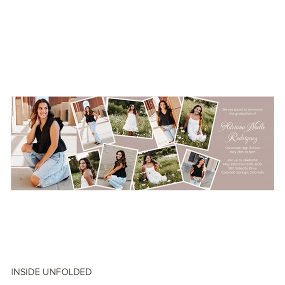 graduation invitation with photo placeholders and event details