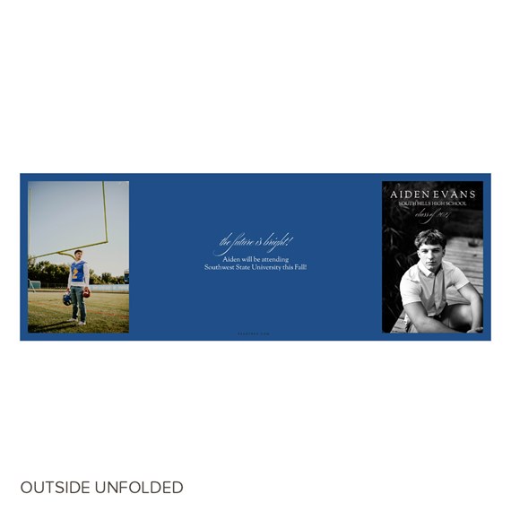 graduation invitation with photo areas and text