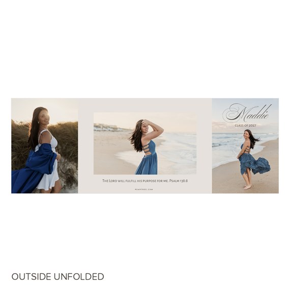 graduation announcement with photo placeholders and quote