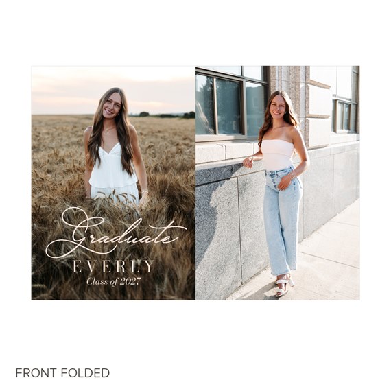 graduation announcement with photo area and elegant text