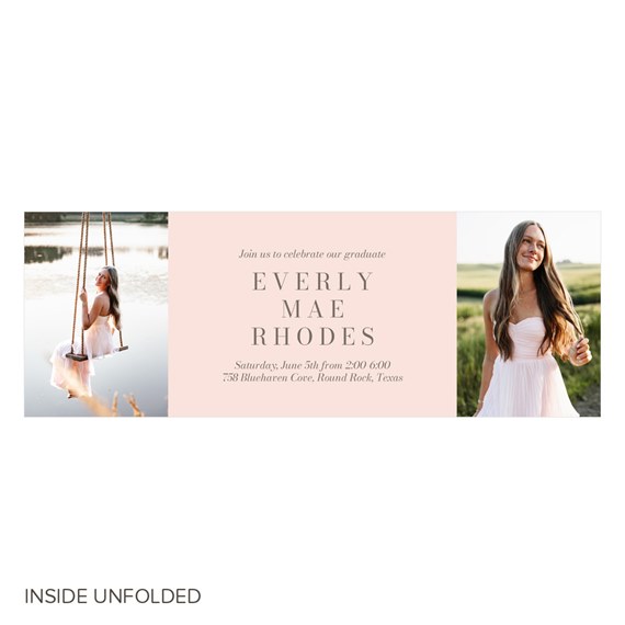 graduation announcement with photo placeholders and event details