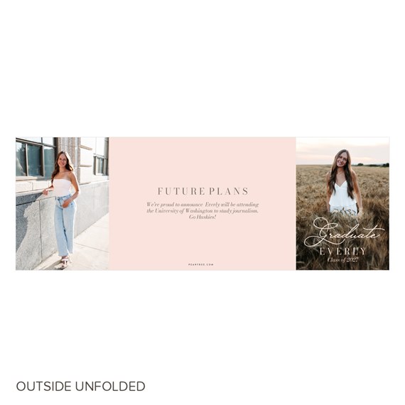 graduation announcement with photo area and text