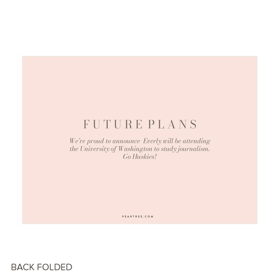 announcement card with text for future plans