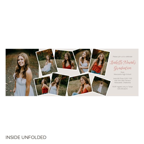 photo placeholder with graduation invitation details