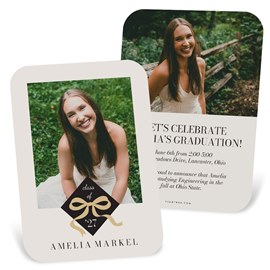 Cap & Bow - Graduation Party Invitations