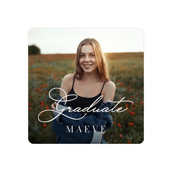 graduation sticker with customizable text area