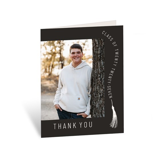 graduation thank you card with photo area