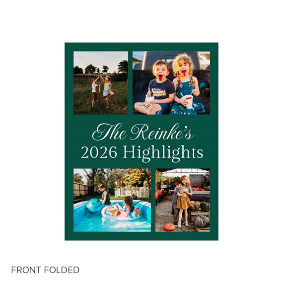 Christmas card with photo placeholders and decorative text