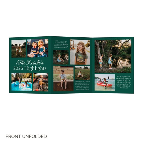 collage card with photo placeholders and text area