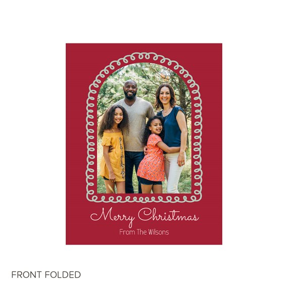 photo placeholder with decorative border and text