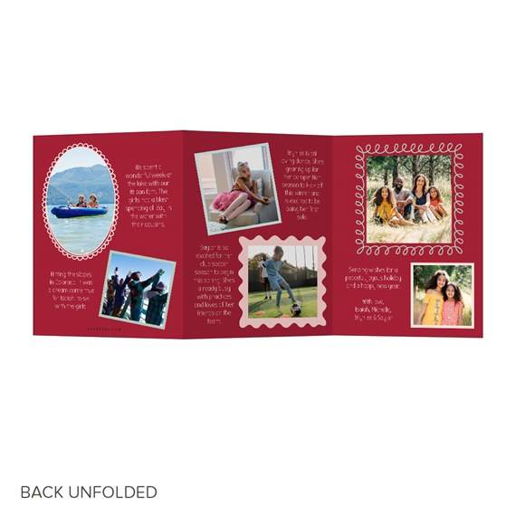 Christmas card with photo placeholders and decorative frames