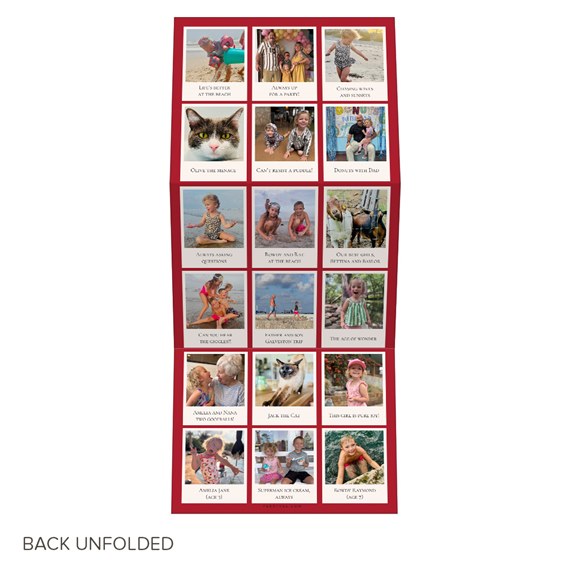 Christmas card with photo placeholders and captions