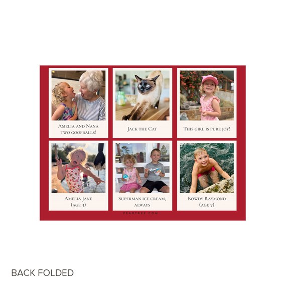 Christmas card with photo placeholders and captions