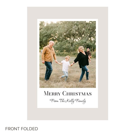 Christmas card with photo placeholder and text