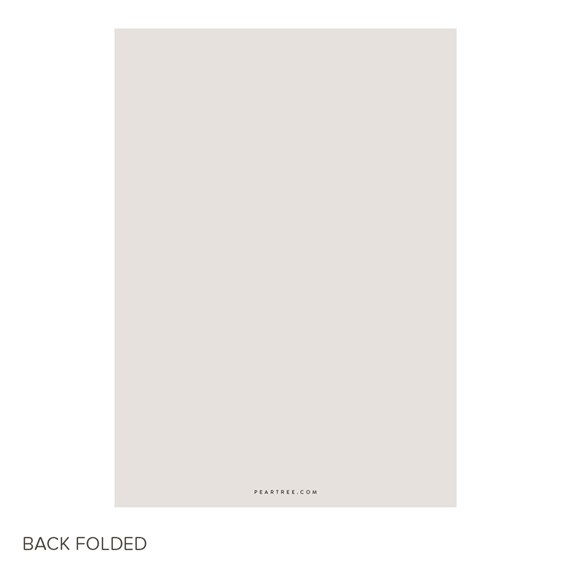 light beige folded card with logo placeholder