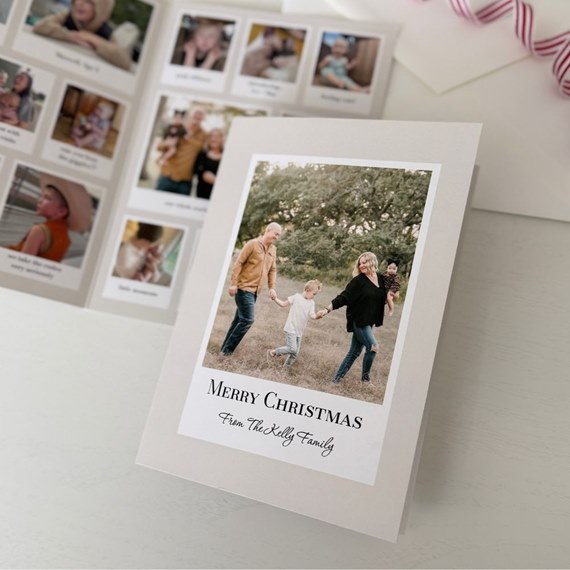 Christmas card with photo placeholder and text