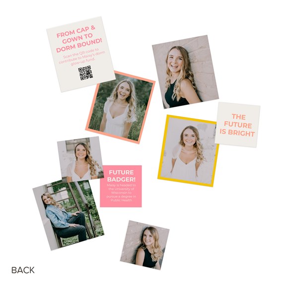 graduation collage design with colorful photo frames and text elements