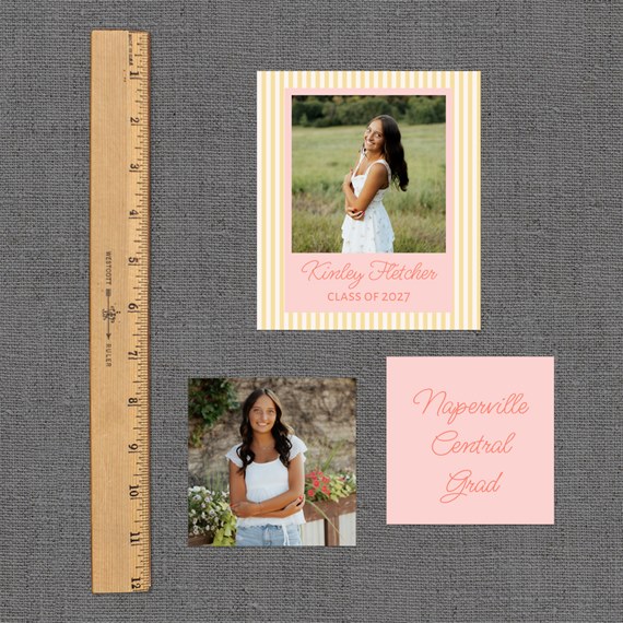 graduation announcement with photo placeholders and text areas