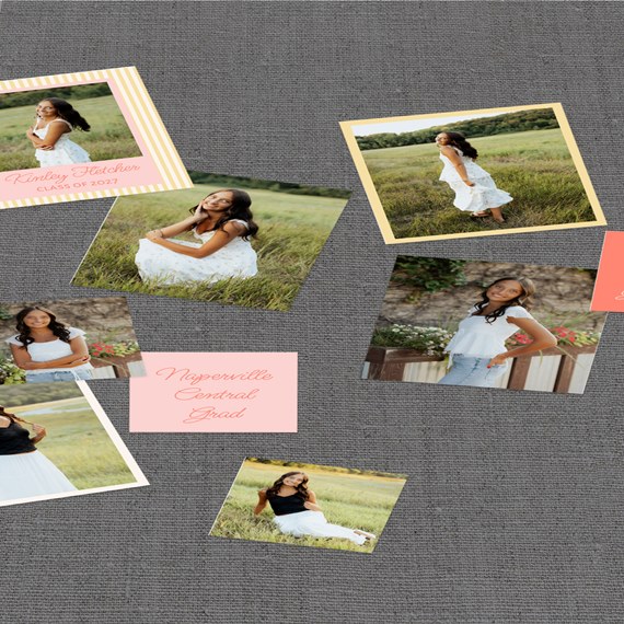 photo area with multiple frames and caption