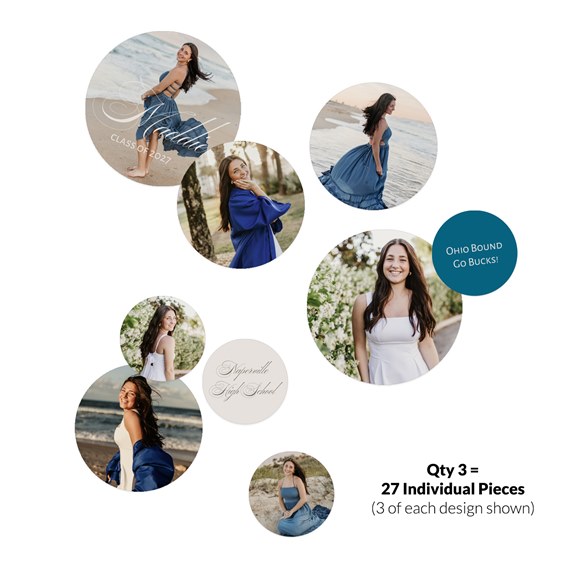 photo placeholders with various designs and text elements