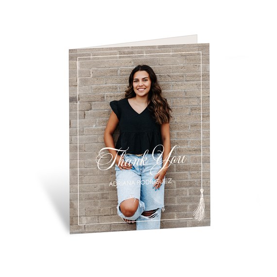 thank you card with photo placeholder and text