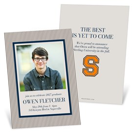 Distinguished Stripes - Graduation Party Invitations