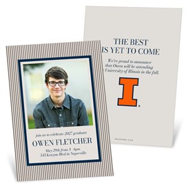 Distinguished Stripes - Graduation Party Invitations