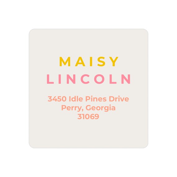 address label with customizable text area