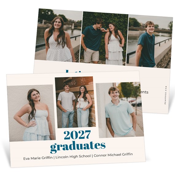 graduation announcement with photo placeholders and text