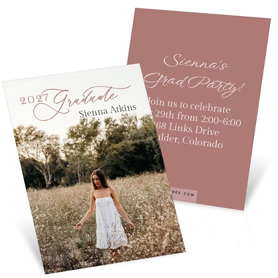 graduation announcement with photo placeholder