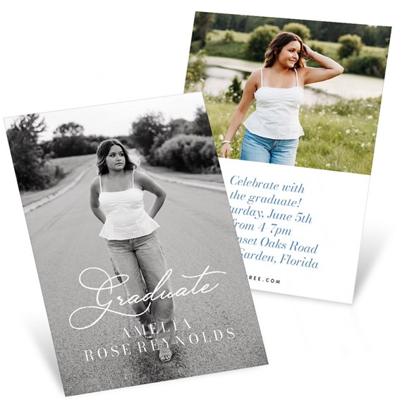graduation invitation with photo area