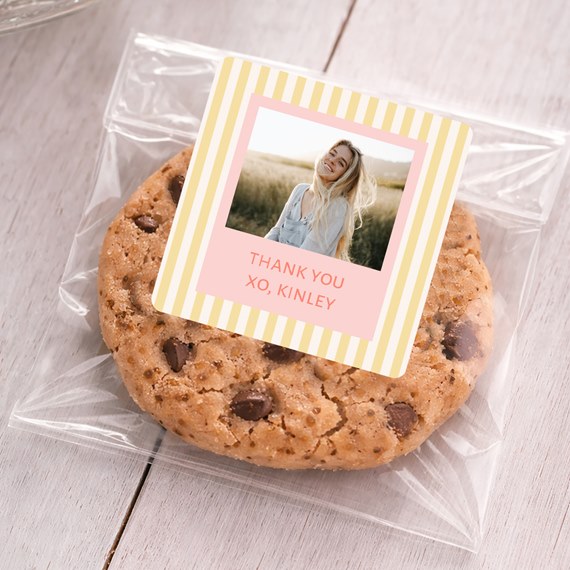cookie with customizable text area and photo placeholder