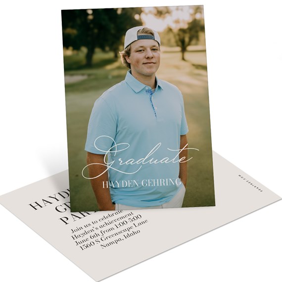 graduation announcement postcard with photo area
