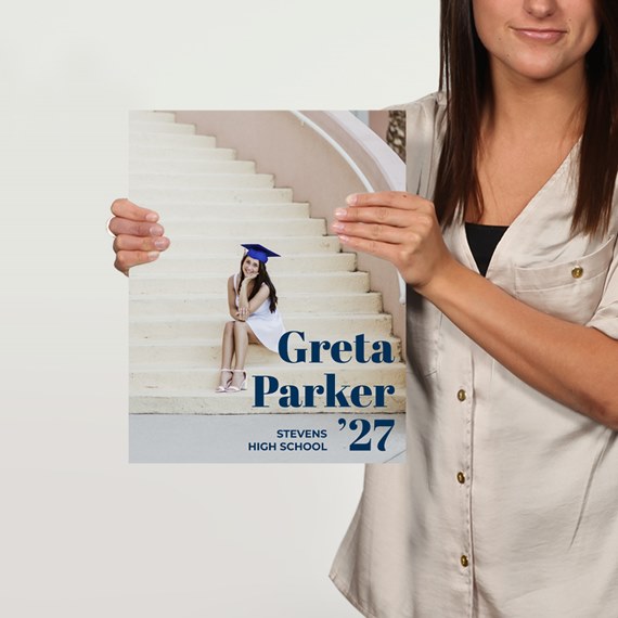 graduation signature poster with photo area