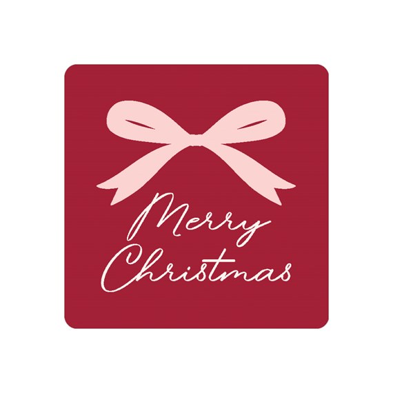 gift envelope seal with bow and text