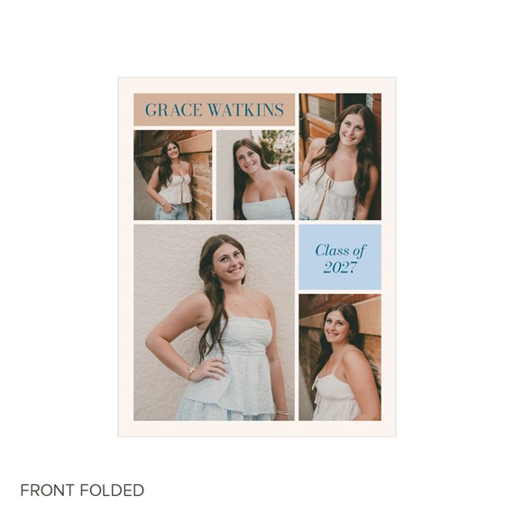 collage graduation invitation with photo placeholders and text