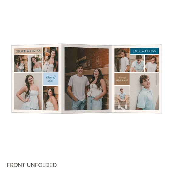 graduation party invitation with photo collages and customizable text area