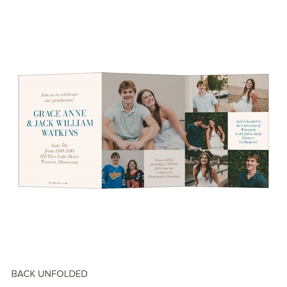 collage graduation invitation with photo placeholders