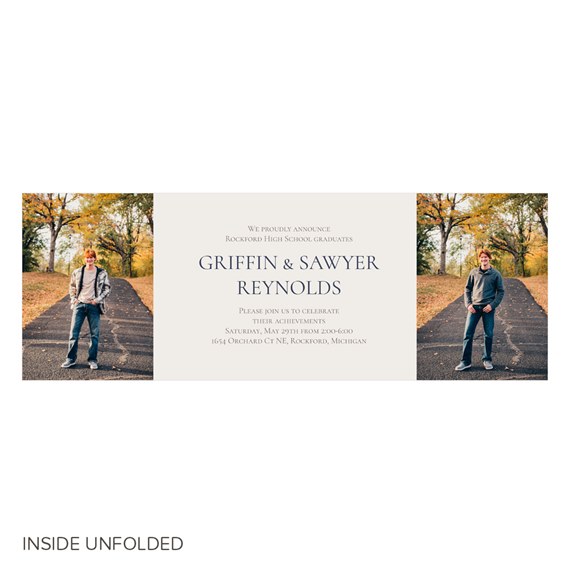 graduation announcement with photo placeholders